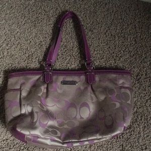 Purple and gray brand new coach bag